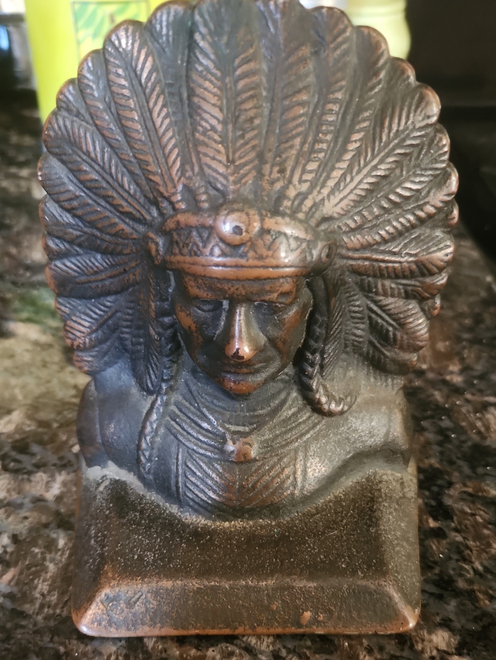 Bronze-Tone Native Chief Bust Accent Sculpture
